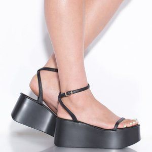 NEW🔥 Open Toe Ankle Strap Platform Wedge Sandals